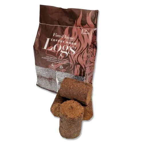 1 Bag of 12 coffee husk logs with delivery included