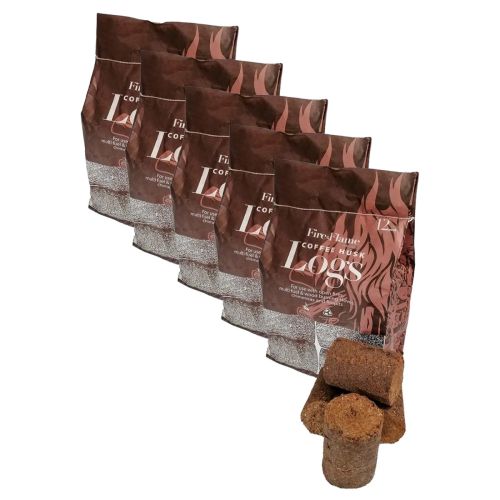 5 bags of 12 Coffee Husk Logs with delivery included