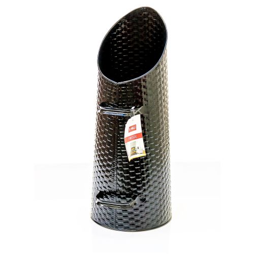 DeVielle Black Basket Weave Coal Hod 22 Inch