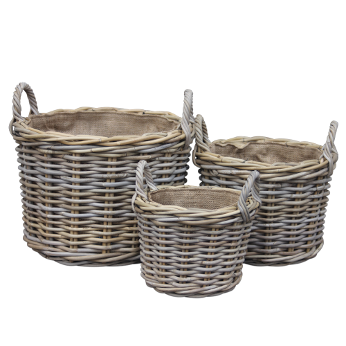 Round log baskets