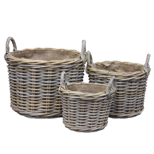 Round log baskets