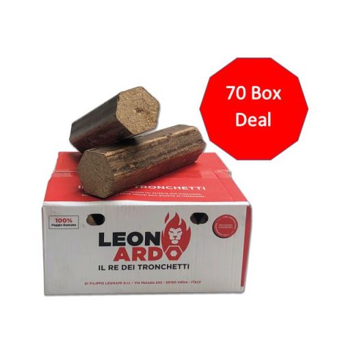 Leonardo Beech Pizza Briquette: Designed for Restaurants - 70 Box Deal 