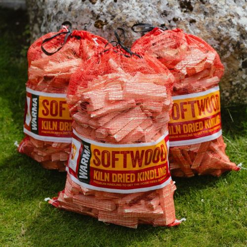 kindling in net bags