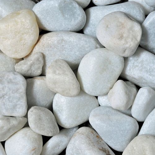 White Marble Cobbles 40-90mm - 800kg Bulk Bag
