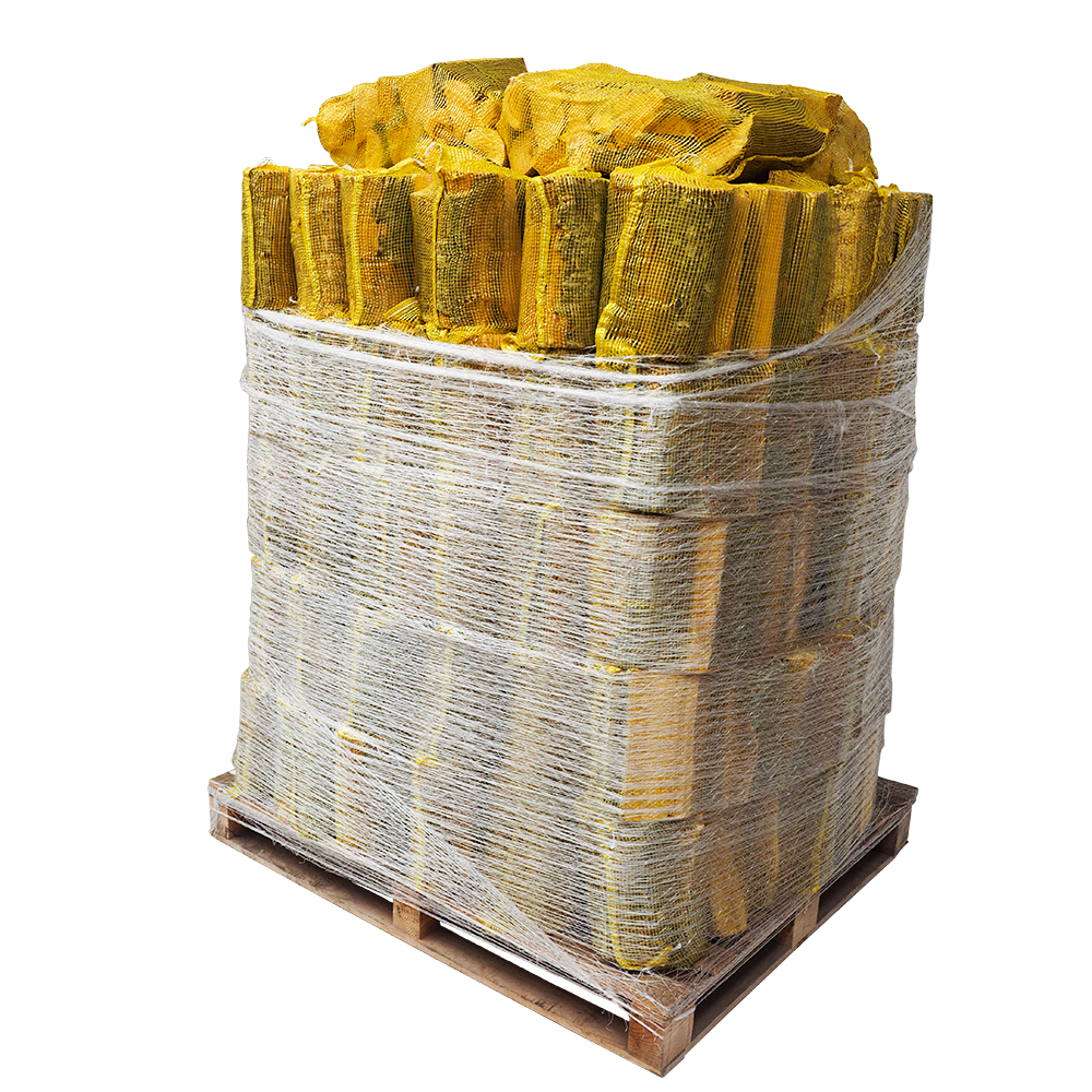 Pallet Load of Kiln Dried Hardwood Logs - 80 Nets of Logs