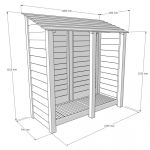 Hambleton Log Store - 6ft x 6ft Light Green Slatted sides