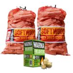 2 Kindling Nets and Wood Wool Firelighter Bundle