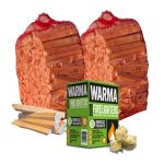 2 Kindling Nets and Wood Wool Firelighter Bundle