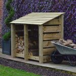 Cottesmore Log Store - 4ft Tall x 5ft Light Green Slatted sides
