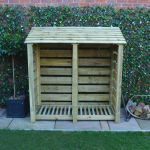 Hambleton Log Store - 6ft x 6ft Light Green Slatted sides