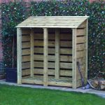 Hambleton Log Store - 6ft x 6ft Light Green Slatted sides