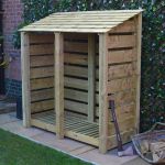 Hambleton Log Store - 6ft x 6ft Light Green Slatted sides