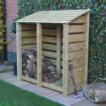 Hambleton Log Store - 6ft x 6ft Light Green Slatted sides