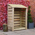 Greetham Log Store - 6ft Tall x 4ft Light Green Slatted sides