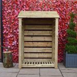 Greetham Log Store - 6ft Tall x 4ft Light Green Slatted sides