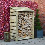 Greetham Log Store - 6ft Tall x 4ft Light Green Slatted sides