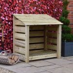 Greetham Log Store - 4ft x 4ft Light Green Slatted sides