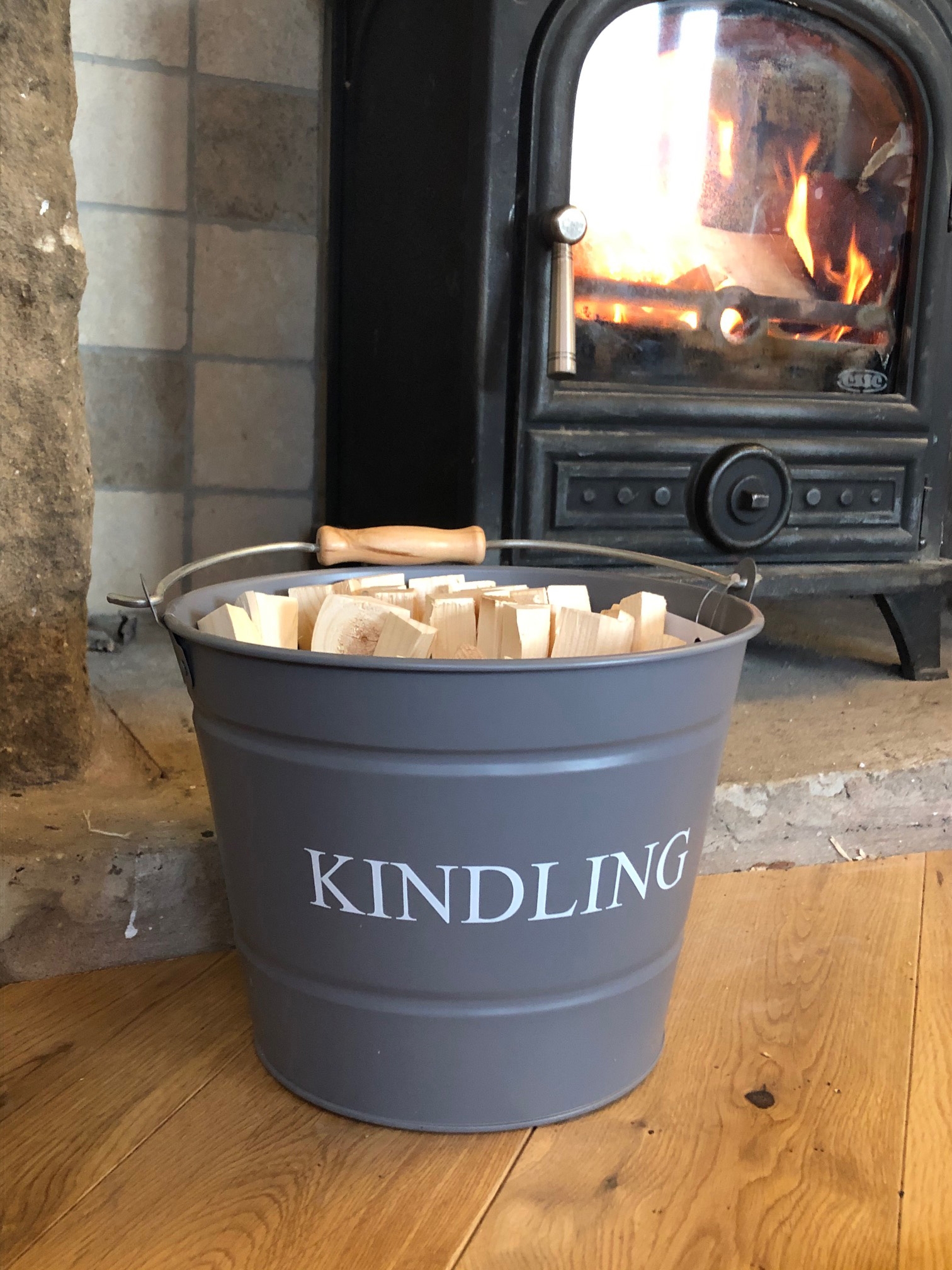 Kindling Bucket Grey