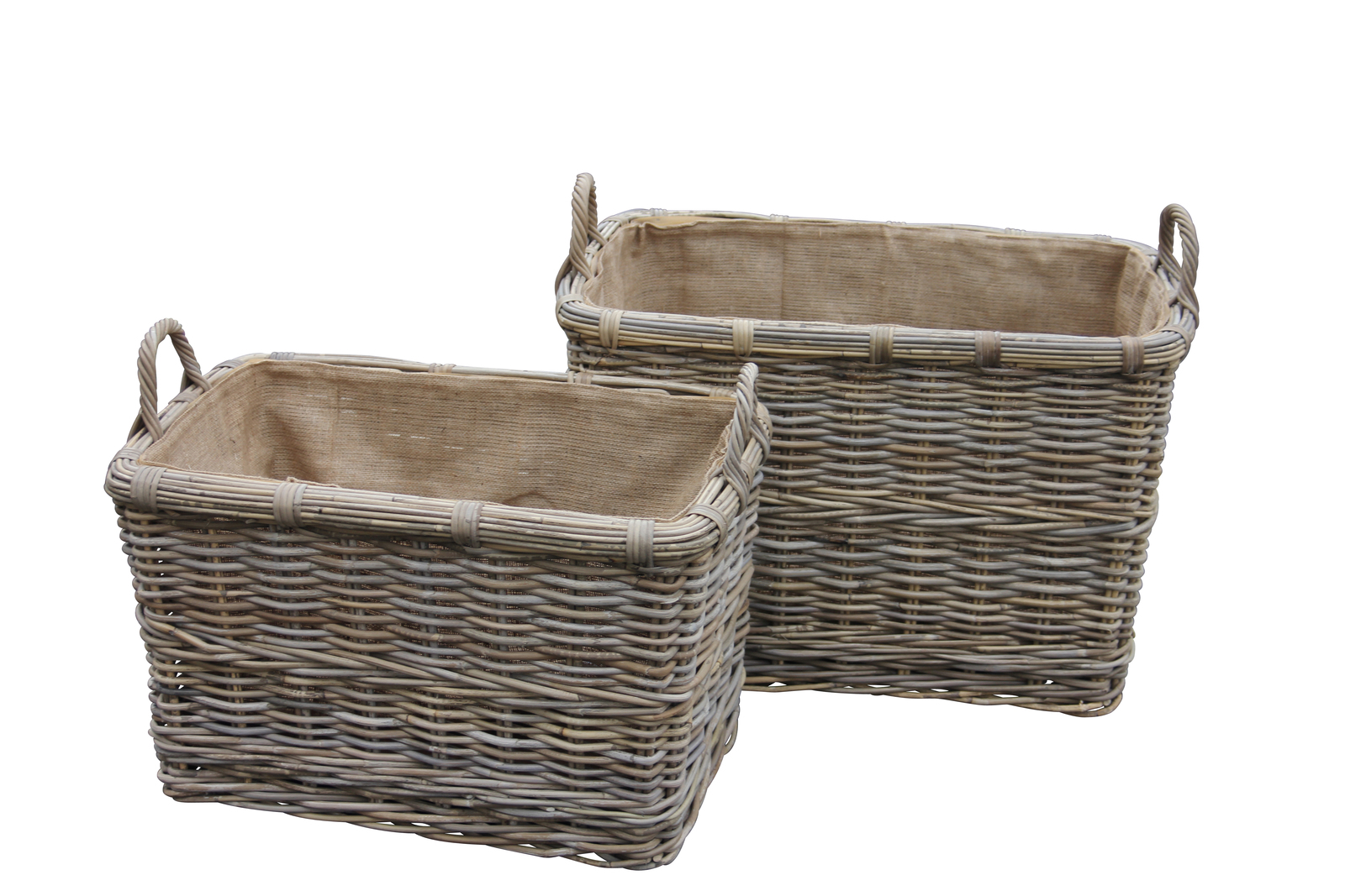 Rectangular Log Basket With Handles