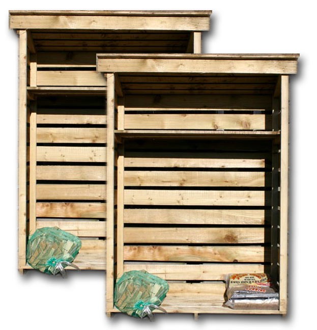 Wooden Log Store | Twin Pack | Ready Built