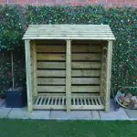 Hambleton Log Store - 6ft x 6ft Light Green Slatted sides