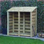 Hambleton Log Store - 6ft x 6ft Light Green Slatted sides