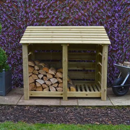 Cottesmore Log Store Light Green - 4ft Tall x 5ft Wide