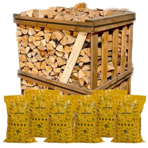 silver birch logs and hotmax heat log bundle