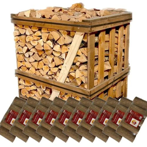 Large Crate of Birch Logs and 10 packs of Warma Heat Logs