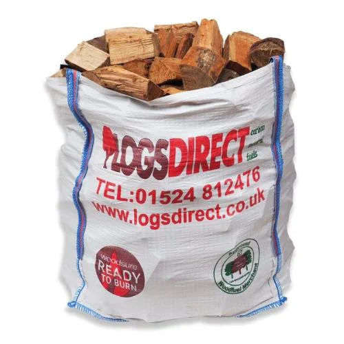 Dumpy bag of eucalyptus logs