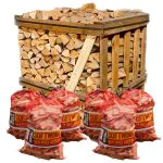 Silver Birch Log Crate and Kindling Bundle
