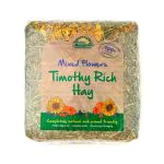 hay for rabbits with dried flowers