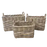 Rectangle Baskets with Ear Handles 2 x 2 Weave - Large